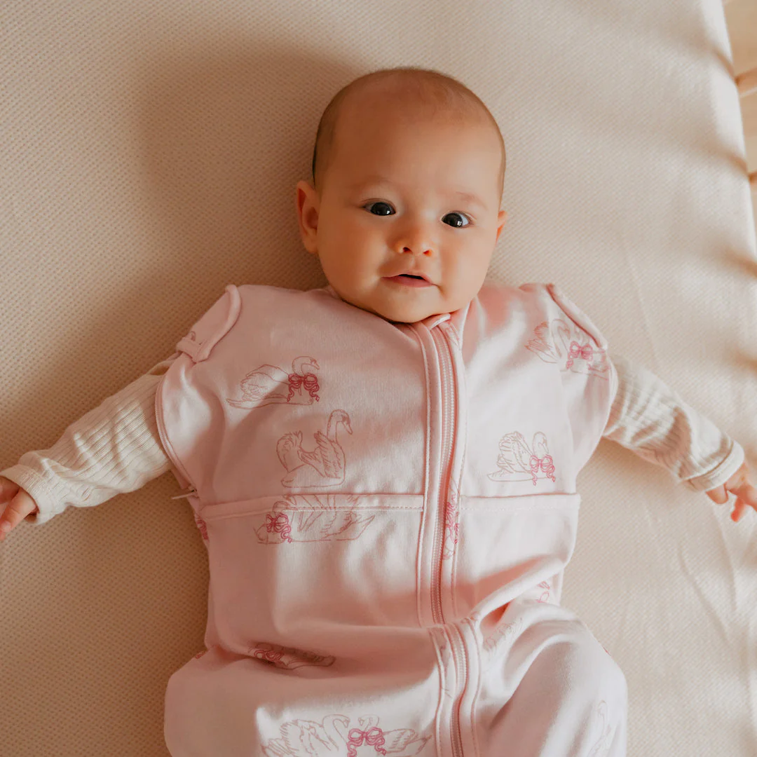 Puckababy Inbakerslaapzak Mini 3/6 M - Cotton | Swans - Image 4