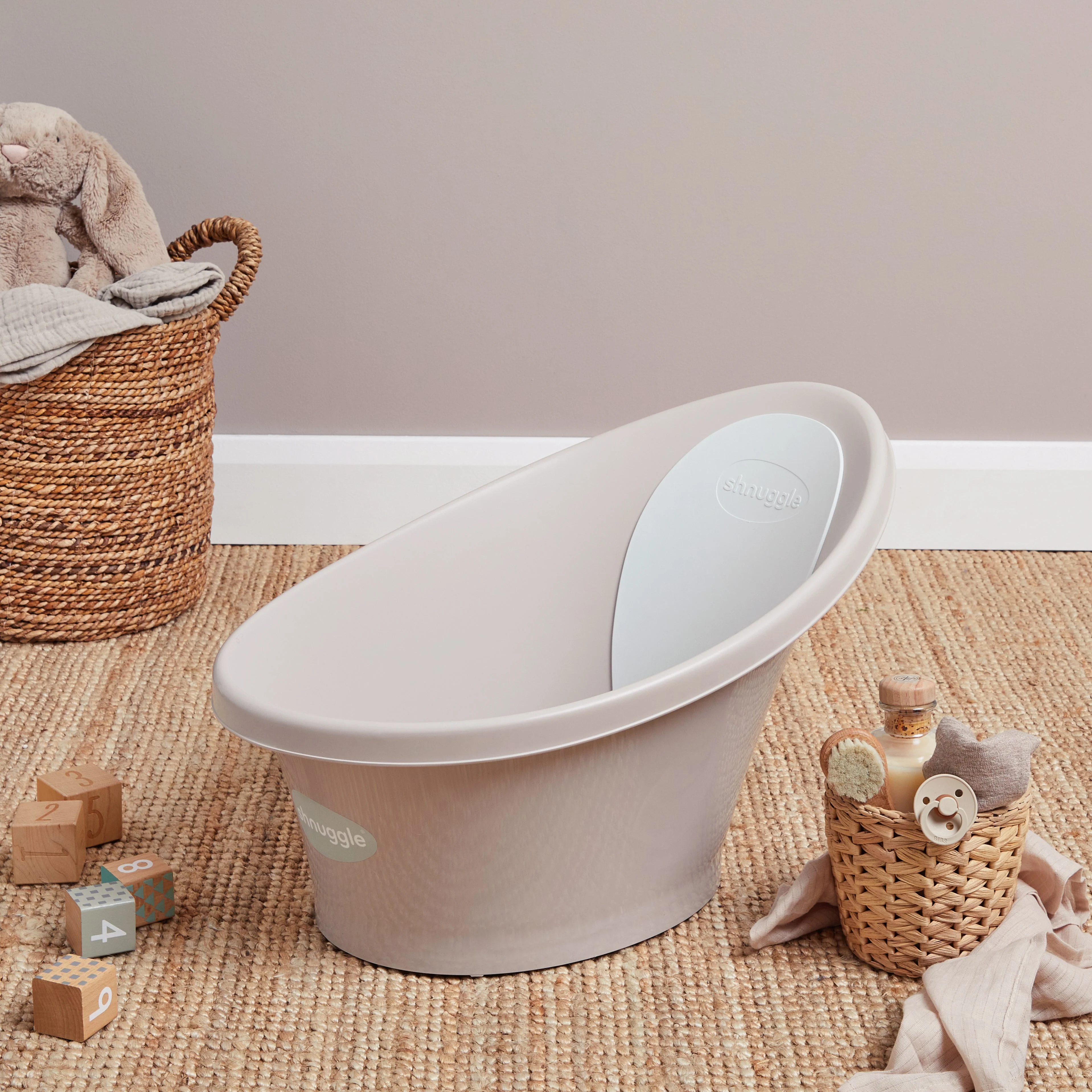 Shnuggle Newborn Babybadje | Taupe - Image 2