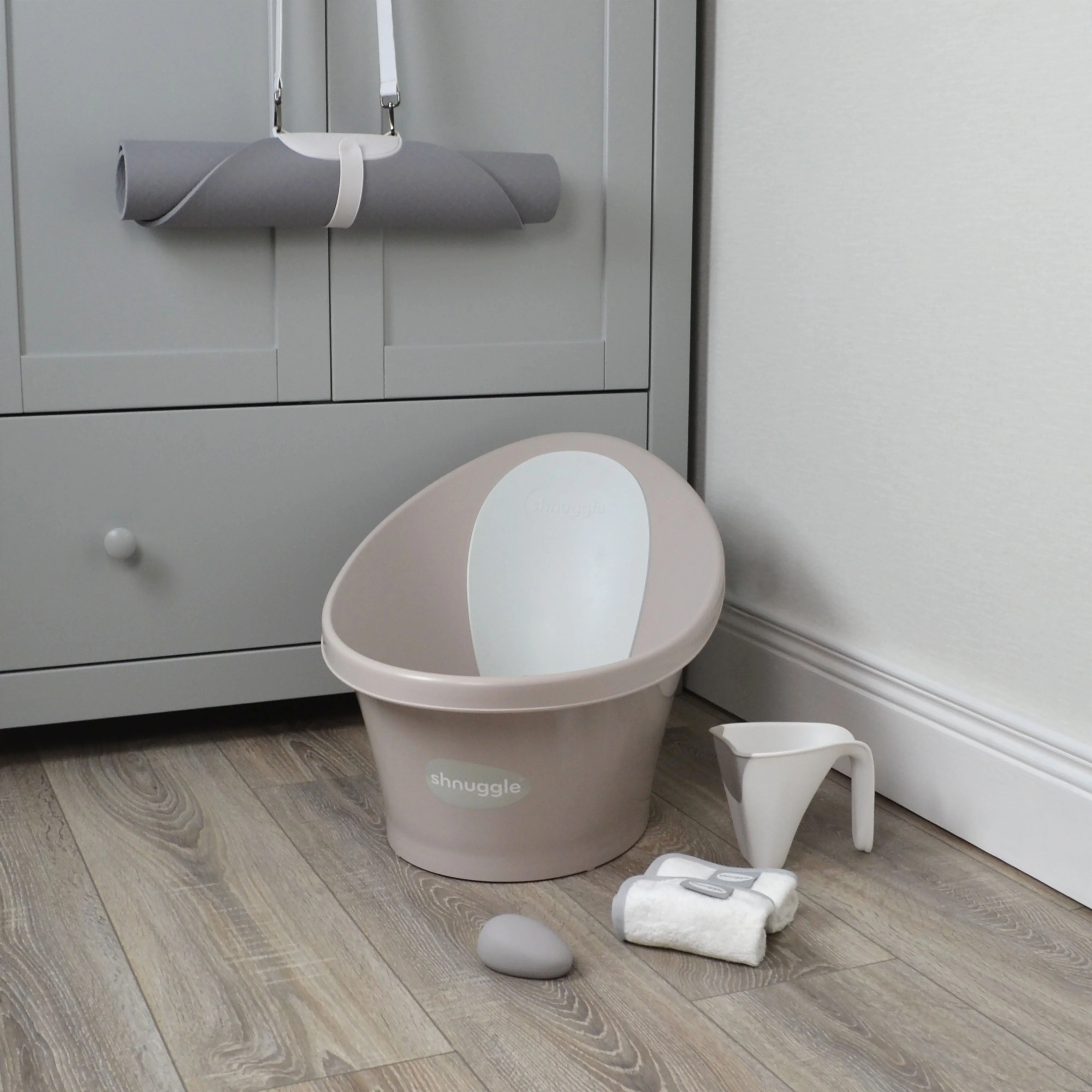 Shnuggle Newborn Babybadje | Taupe - Image 4
