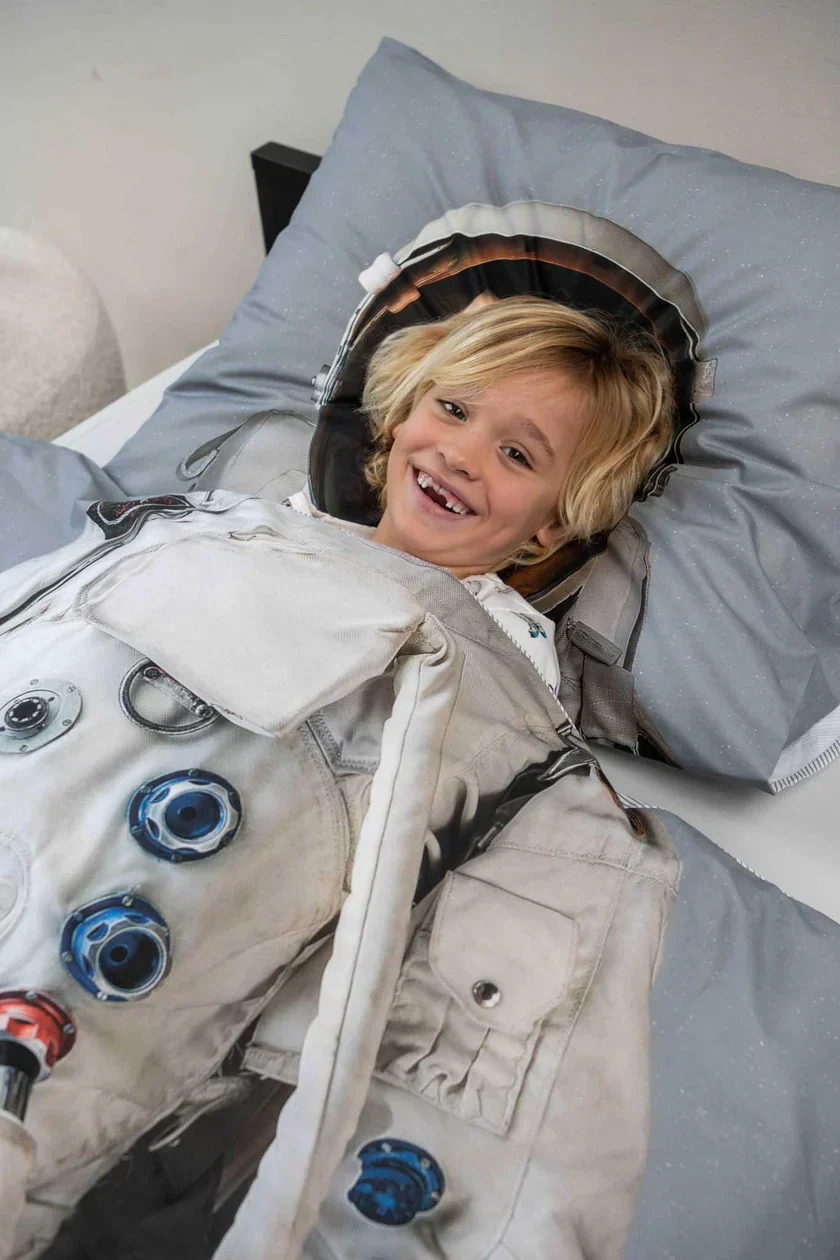 SNURK Dekbedset 140x200/220cm | Astronaut Grey Space - Image 3