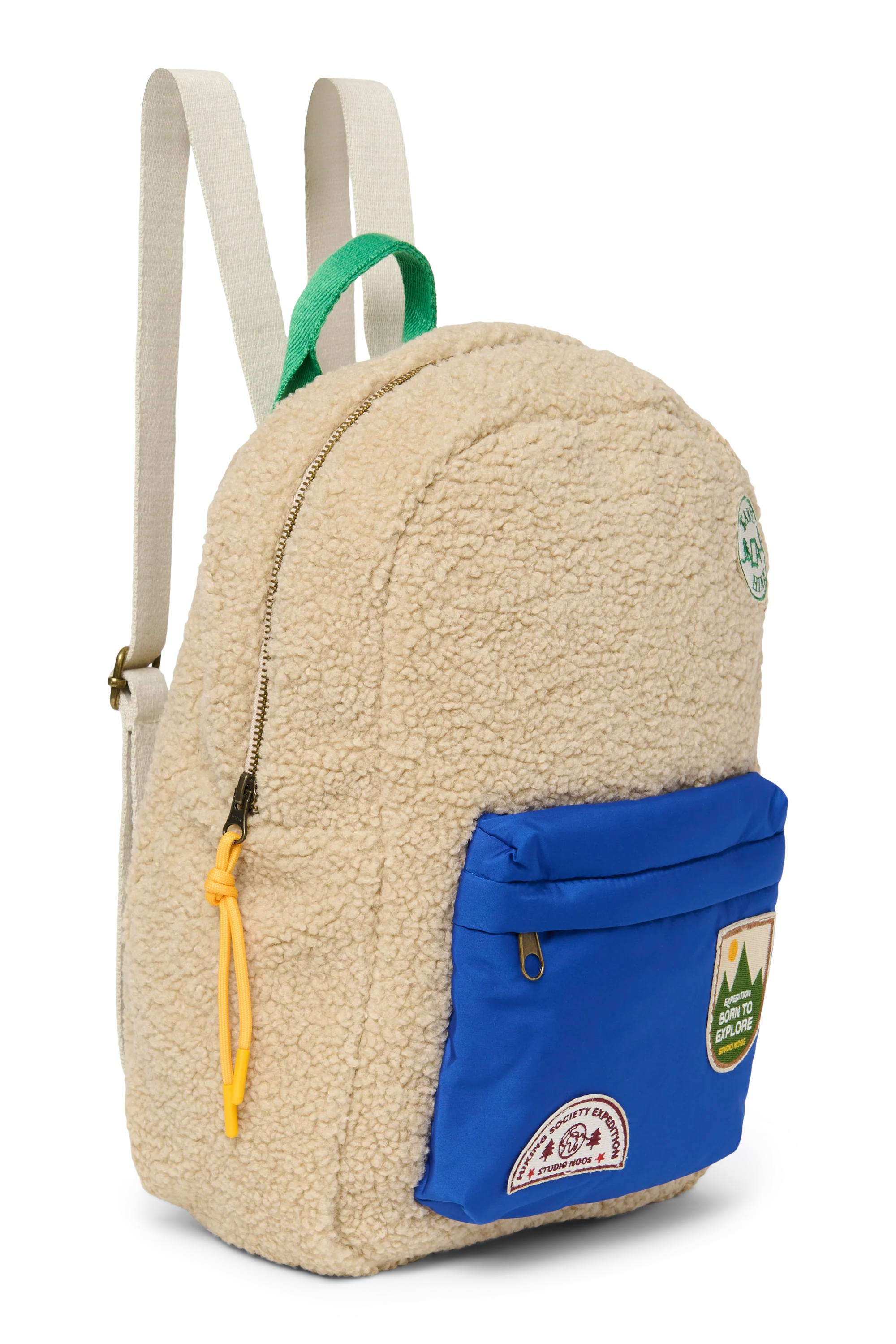 Studio Noos Backpack Midi | Ecru Teddy Cobalt - Image 2