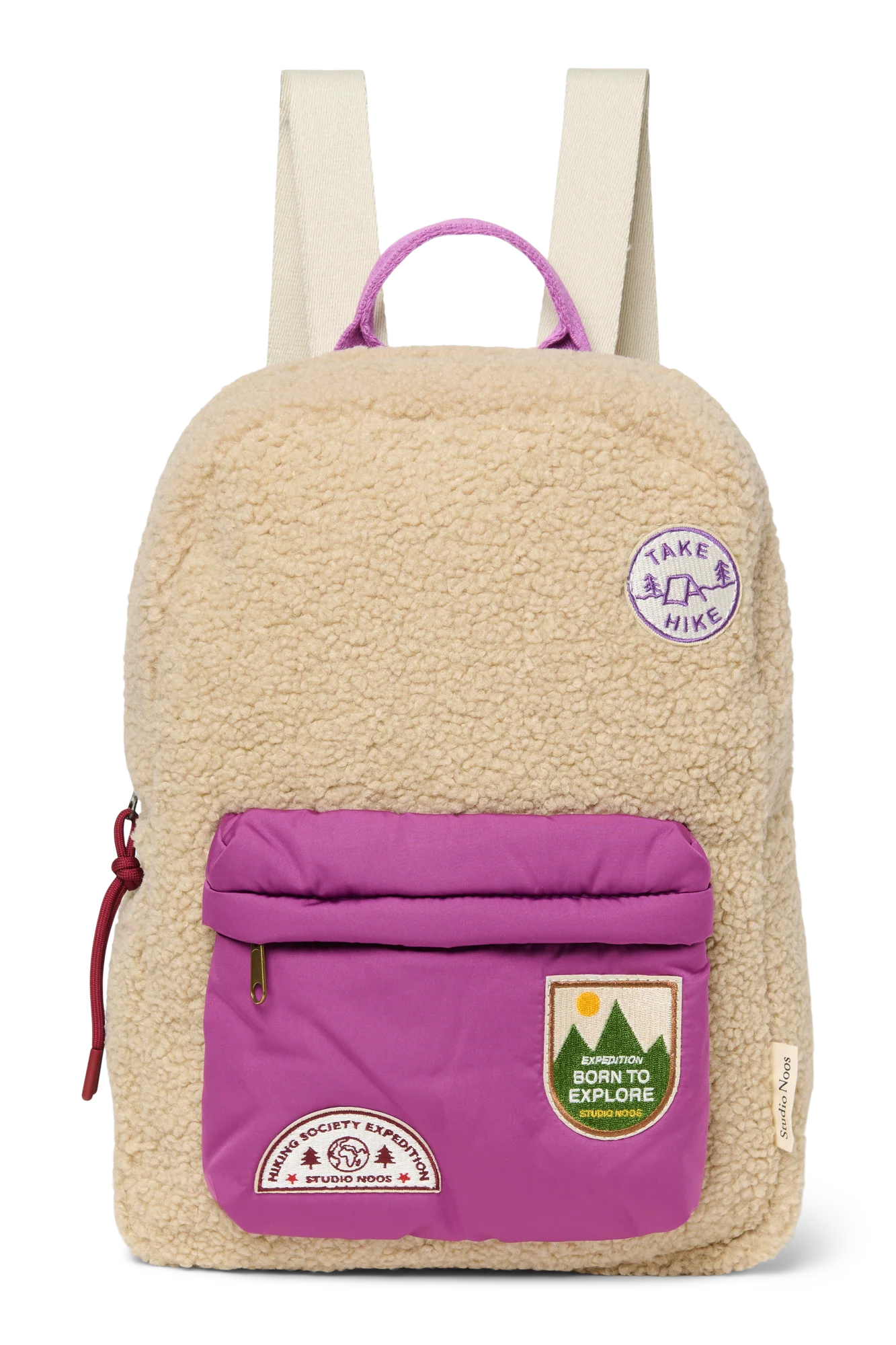 Studio Noos Backpack Midi | Ecru Teddy Lilac - Image 5