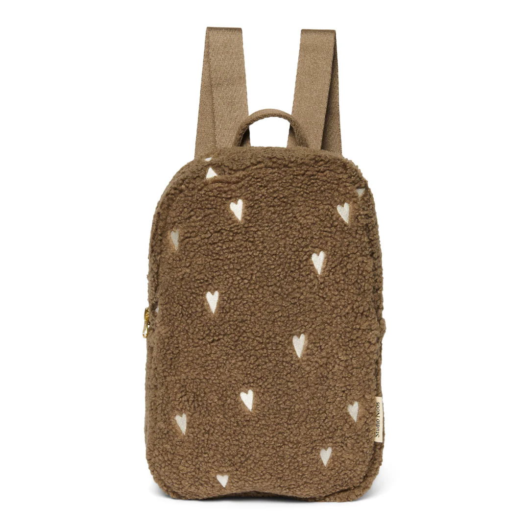 Studio Noos Brown Teddy Hearts Mini Rugzakje