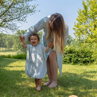 Timboo Poncho Met V-Hals Bamboo 2-4Y | Riviera Blue - Image 2